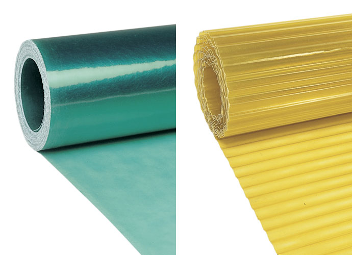 GRP flat rolls and GRP corrugated rolls